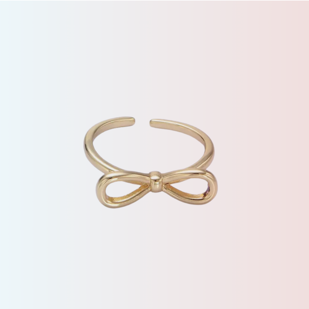 Bella Minimalist Bow Gold Ring