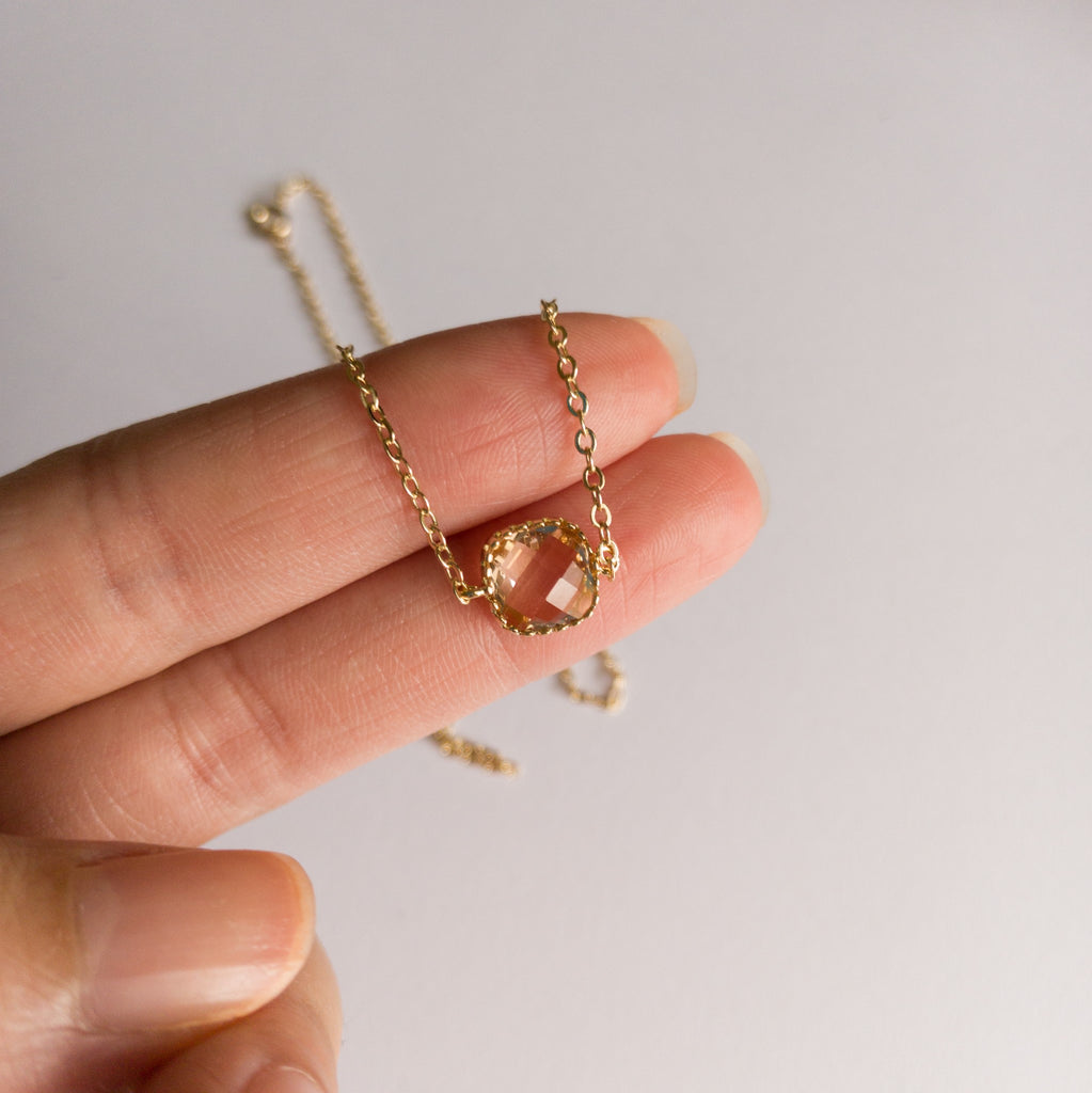 Champagne Blush Dainty Necklace - Soul Happy