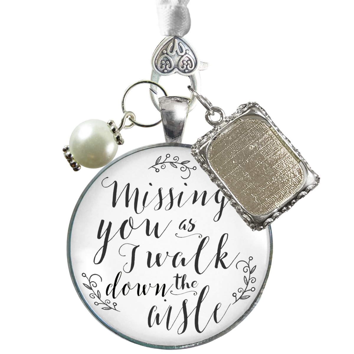 Bridal Bouquet Charm for bridal shower gift with memorial photo