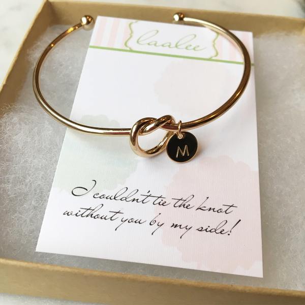 Tie the Knot Bangle with Initial - Soul Happy